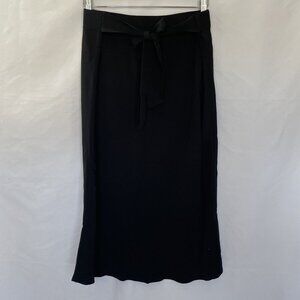 Eloquii Black Midi Skirt With Tie Waist women's size 14/16 comfortable skirt